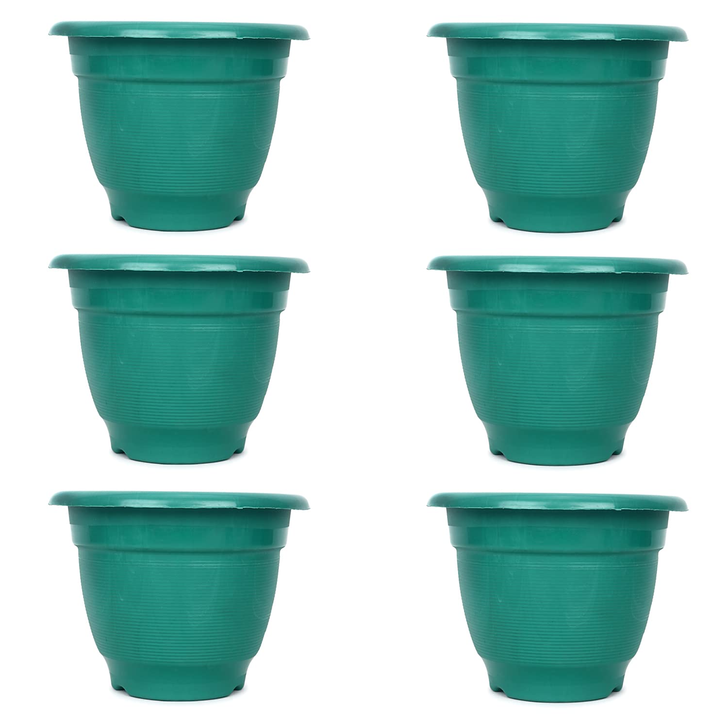 JOREN Heavy Plastic Flower/Gamla/Planter/Pot Plastic (Pack of 6) Plant
