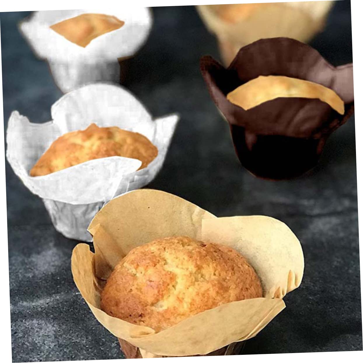 IMIKEYA 400stücke Lotus Muffin-liner Mittelgröße Ölfeste Backförmchen Aus Papier Für Baking Cups Für Familienfeiern Und Kinderbäckerei