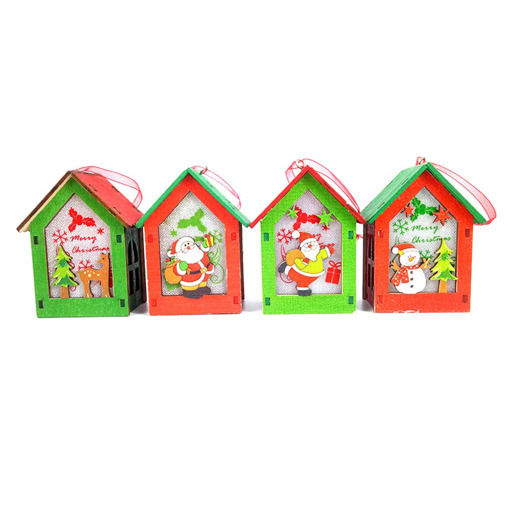 The World's First-LED Lighted Mini House Christmas Tree Pendant Decoration