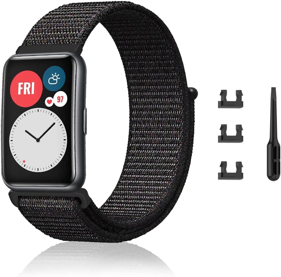 Strap Compatible with Huawei Watch Fit, Men Women Children Nylon Soft Lightweight Velcro Breathable Watch Band Compatible with Huawei Watch Fit