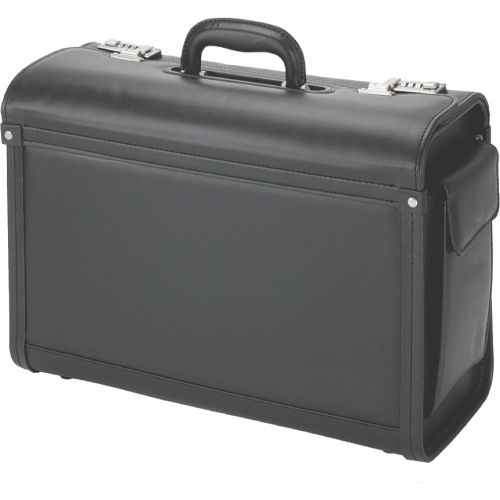 ALASSIO - 45028 - Valise Pilote Genova, Cuir synthétique, Noir, Noir, m