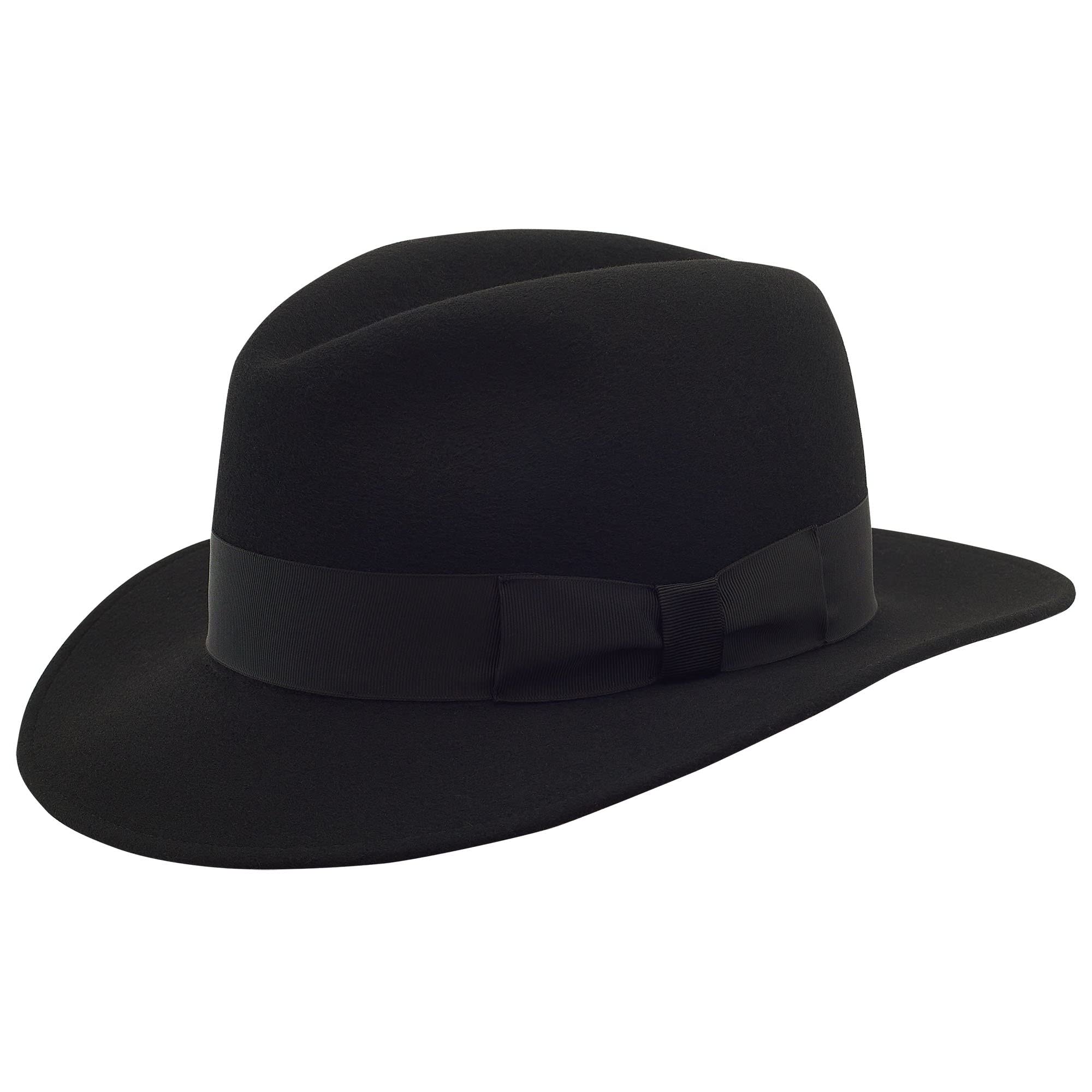 Sterkowski Holden | 100% wełniany filcowy kapelusz dla mężczyzn i kobiet | kapelusz Fedora z szerokim rondem, Czarny, 6.625