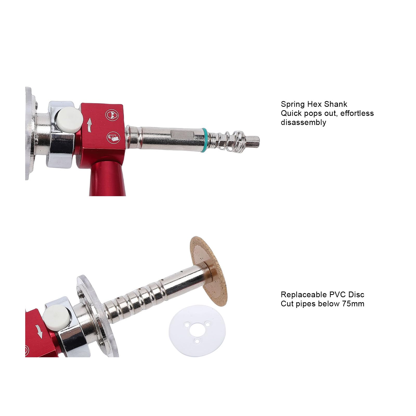 Cortatubos Interior, Cortatubos de Posicionamiento Interior de Tubo, Interno Ajustable 6-105 Mm con de Acero Inoxidable para Cortar Tuberías de Plástico PVC ABS