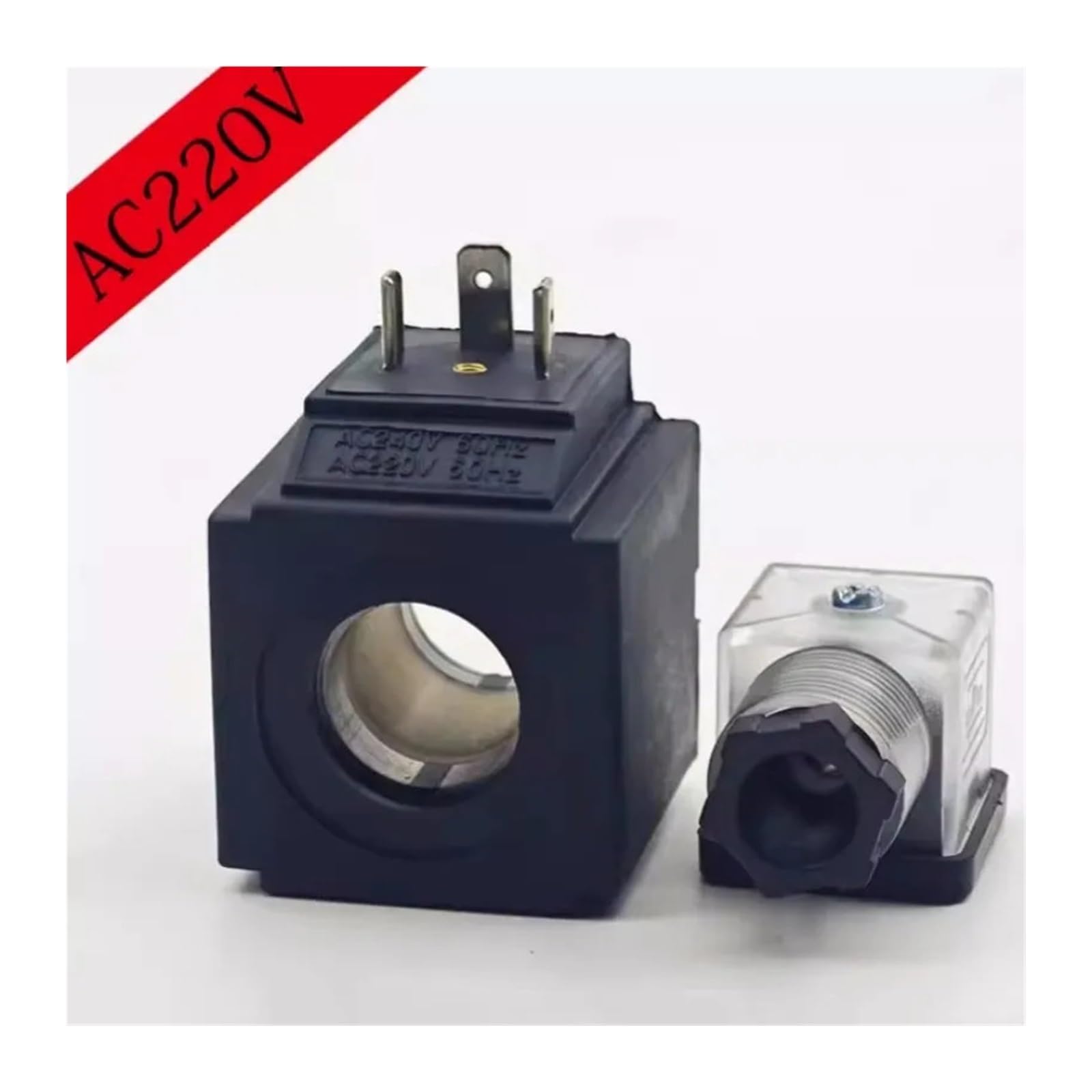 Bobina de electroválvula hidráulica (220 V, 110, diámetro Interior: 21 mm, Altura: 44, Serie Cuadrada)(Pin,220 Volt)