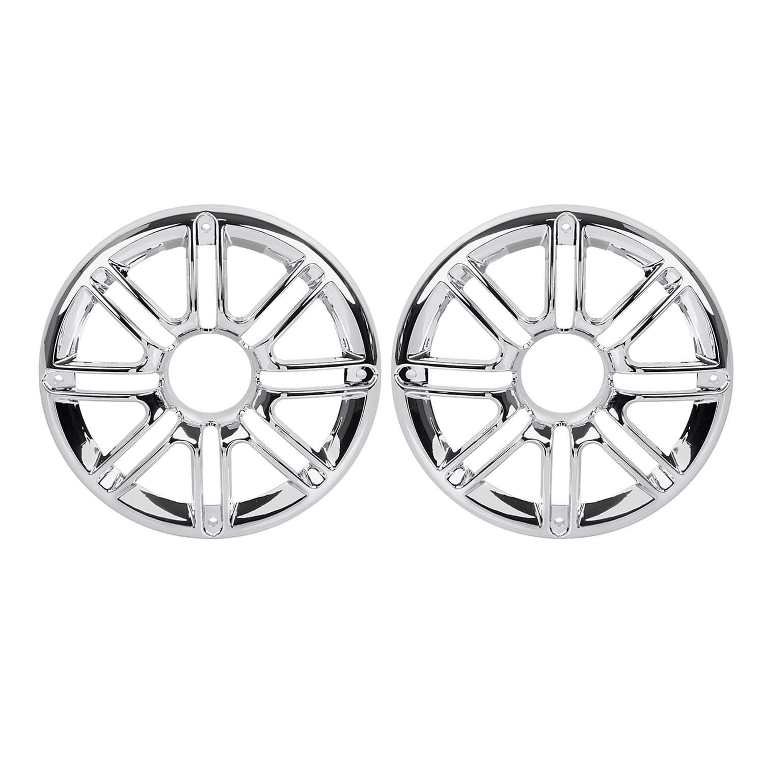 YDLMT Chrome 3D Round Rear Speaker Trim Grills Fairing Covers Fit for Harley Electra Glide FLHTCU/L FLHTCLTC 2014-2023, Road Glide Ultra FLHTK/L 2016-2019
