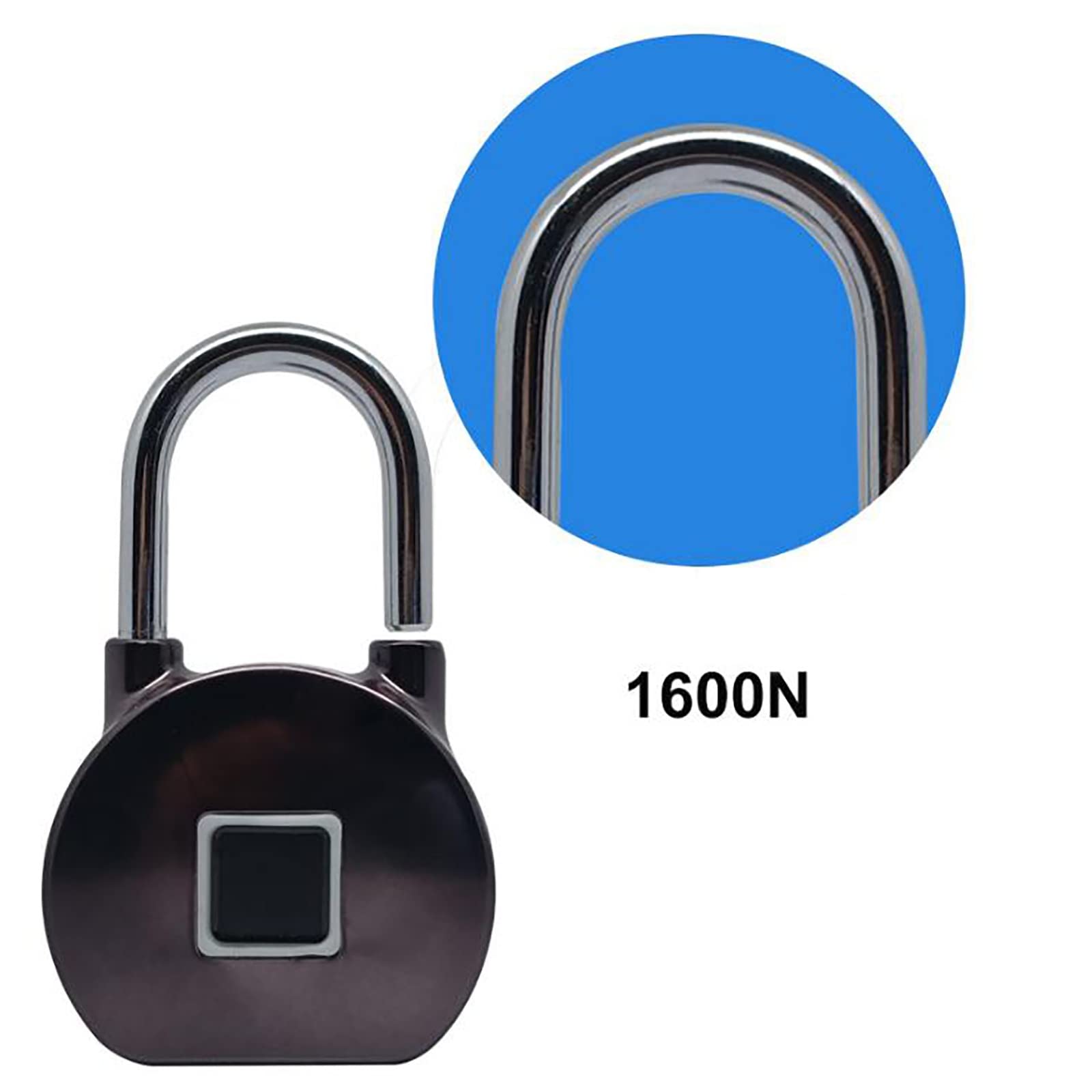 Candado Inteligente con Huella Dactilar Candado de huellas dactilares inteligente Cerradura casillero viaje Huella digital para Seguridad(Schwarz)