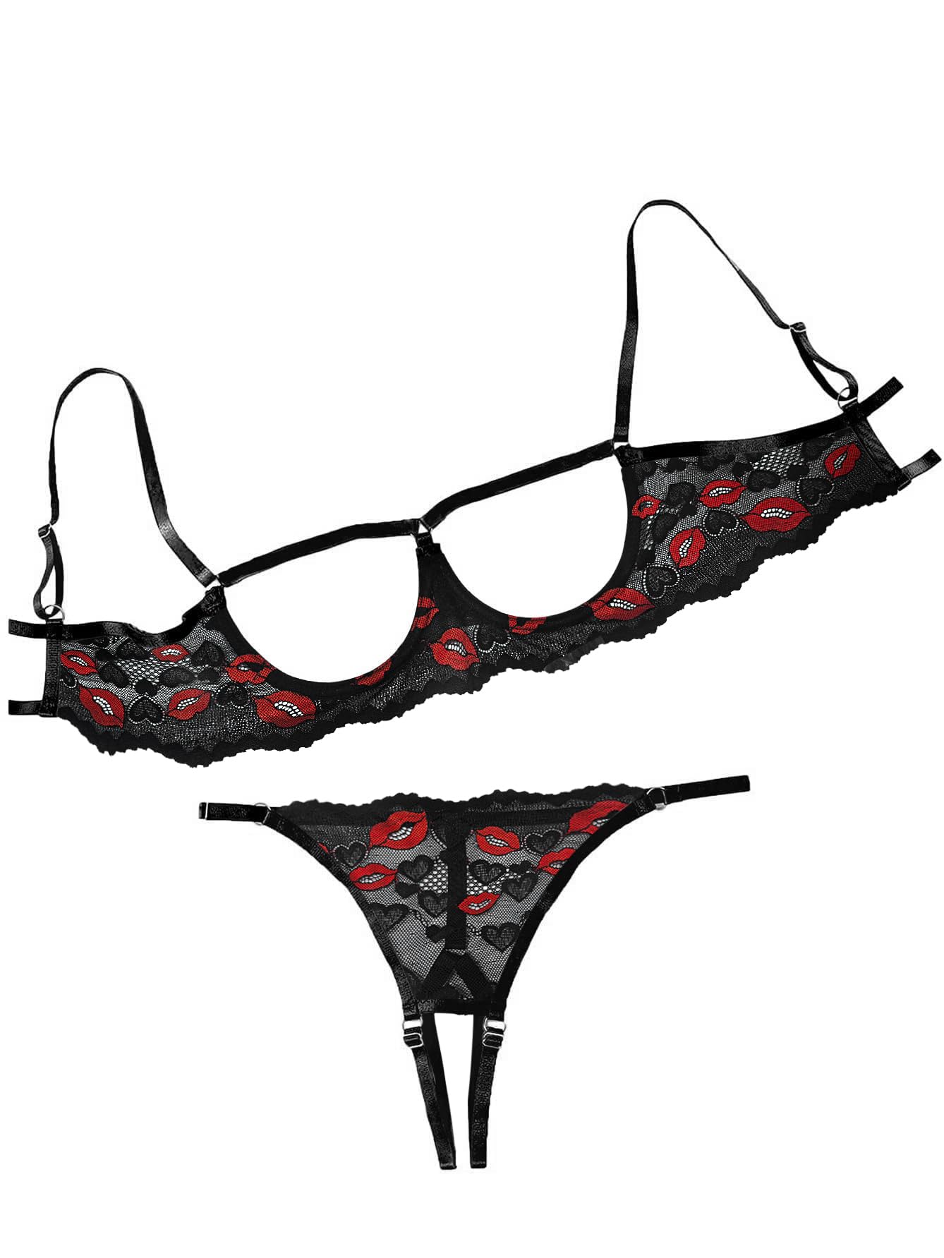 Lilosy Sexy Lingerie Set 2 Piece Women Bra and Panty 3XS-5XL
