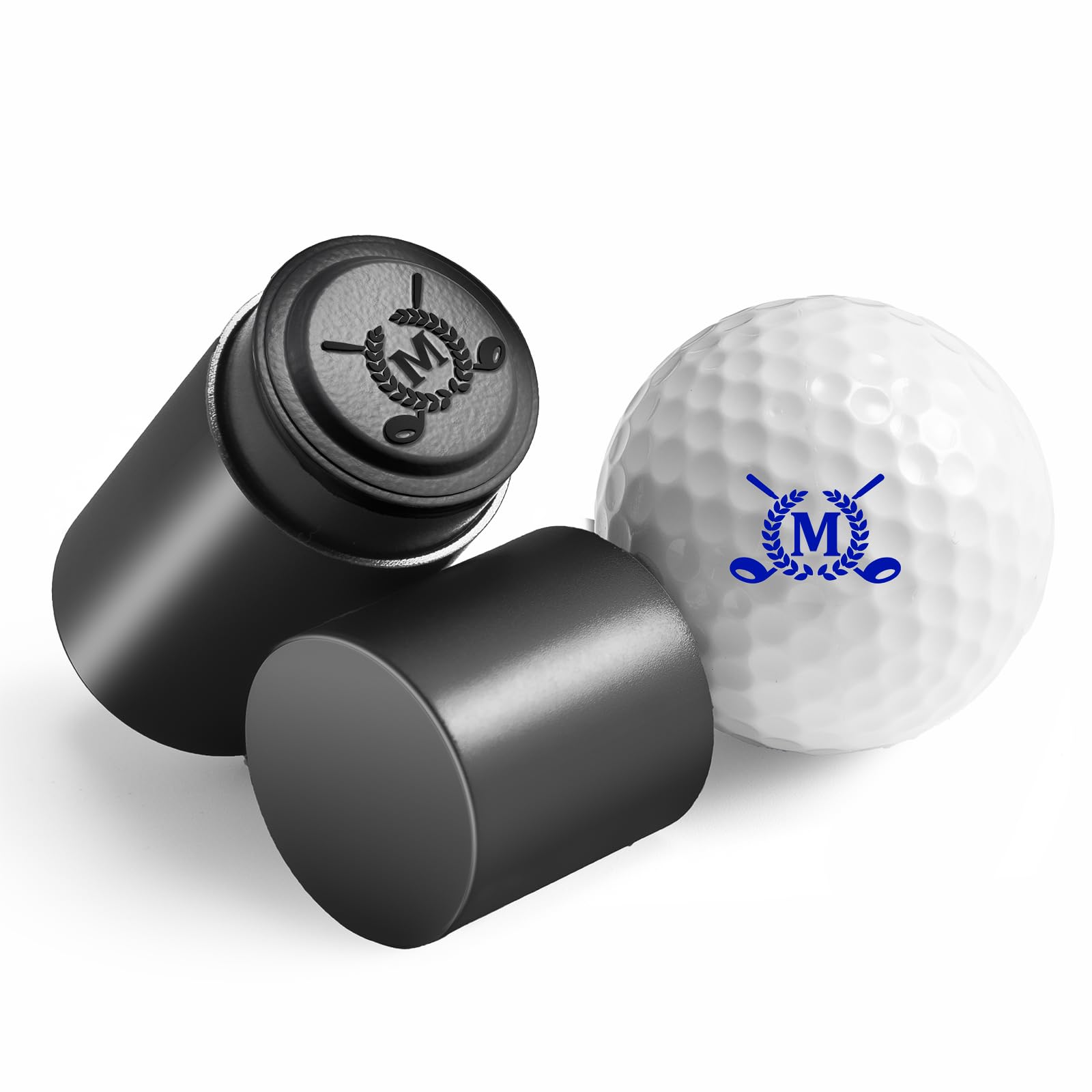 Joomsical Golf Ball Stamp, Self-Inking Reusable Golf Ball Stamp Marker Identify Golfing Stamper for Golfers, Dads, Retiremen(Letter M)