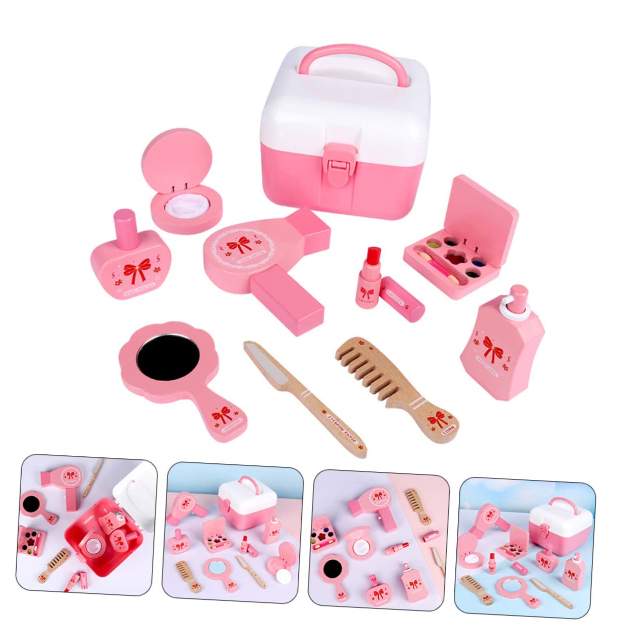 HANABASS 1 set Trucco per Kit Make Up Portatile e Sicuro e Giocattoli Creativi per Ragazzi e Ragazze per Giochi Ruolo e Decorazioni