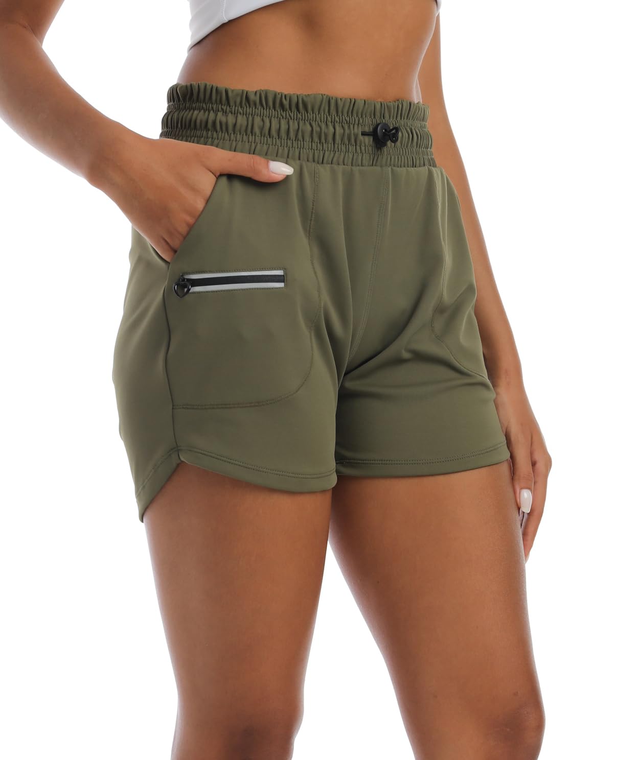 XINGPAOZHE Women's Athletic Running Shorts with Pockets Lightweight Quick Dry Hiking Shorts for Workout Gym and Sports