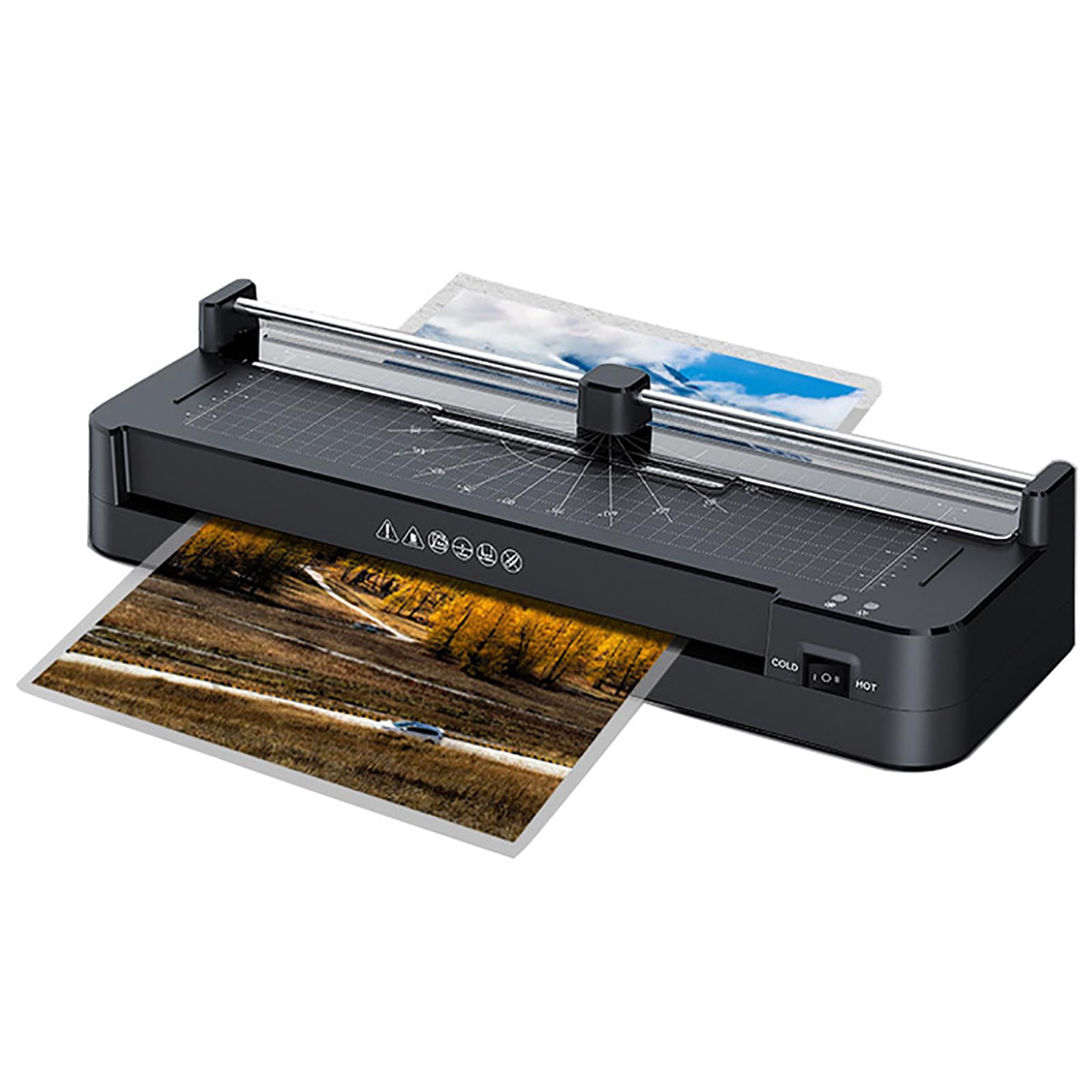 Maszyna Do Laminowania Termicznego Ze Wskaźnikiem Świetlnym, Komercyjny Laminator Do Laminowania A3 Z Przycinarką Do Papieru, Szybkim Nagrzewaniem I Inteligentnym Usuwaniem Folii, Do Biura, Domu