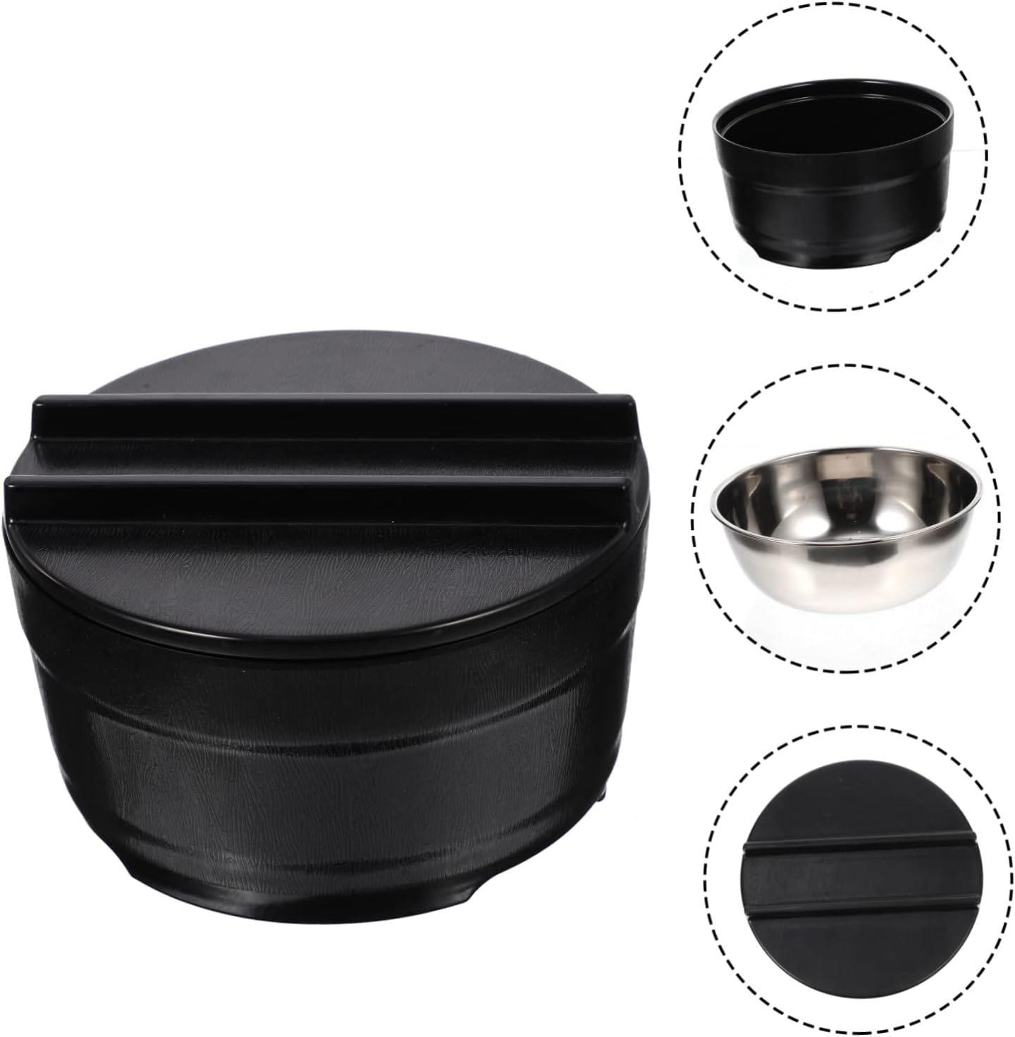 Stainless Steel Steamed Rice Bucket with Lid for Kitchen Use