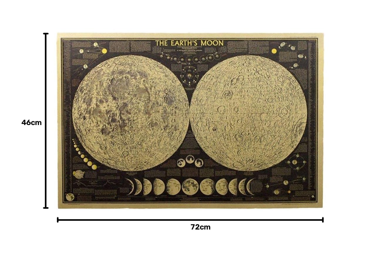 Duży plakat z papieru, motyw: "Earth's Moon", w stylu retro, dla obserwatorów gwiazd, wspaniały tatuaż ścienny do baru, kawiarni, domu, jako dekoracja salonu, GS685
