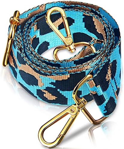 Leopard Print Replacement Handbag Straps Wide Shoulder Bag Straps for Handbags Adjustable Crossbody Bag Straps with Clips for Women (White, Grey, Black)