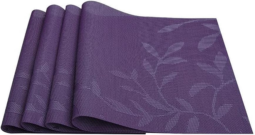 HBJWOV Set of 4 PVC Flower Pattern Placemats for Dining Table Mat Set Linens Place Mat in Kitchen Accessories Cup Wine Decorative Mat(One Size)