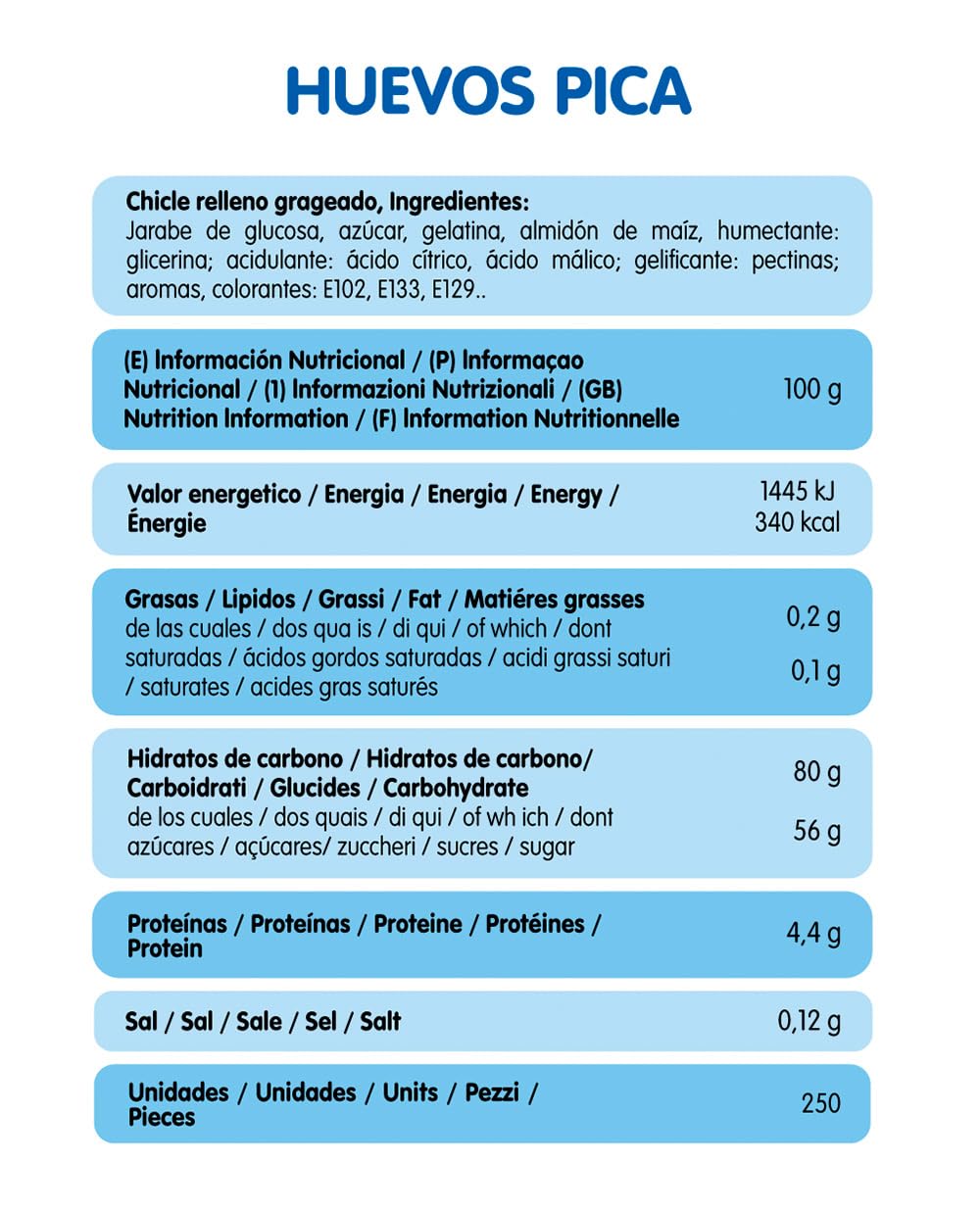 Vidal Huevos Pica 1,5 kg Golosinas ácidas Surtidas