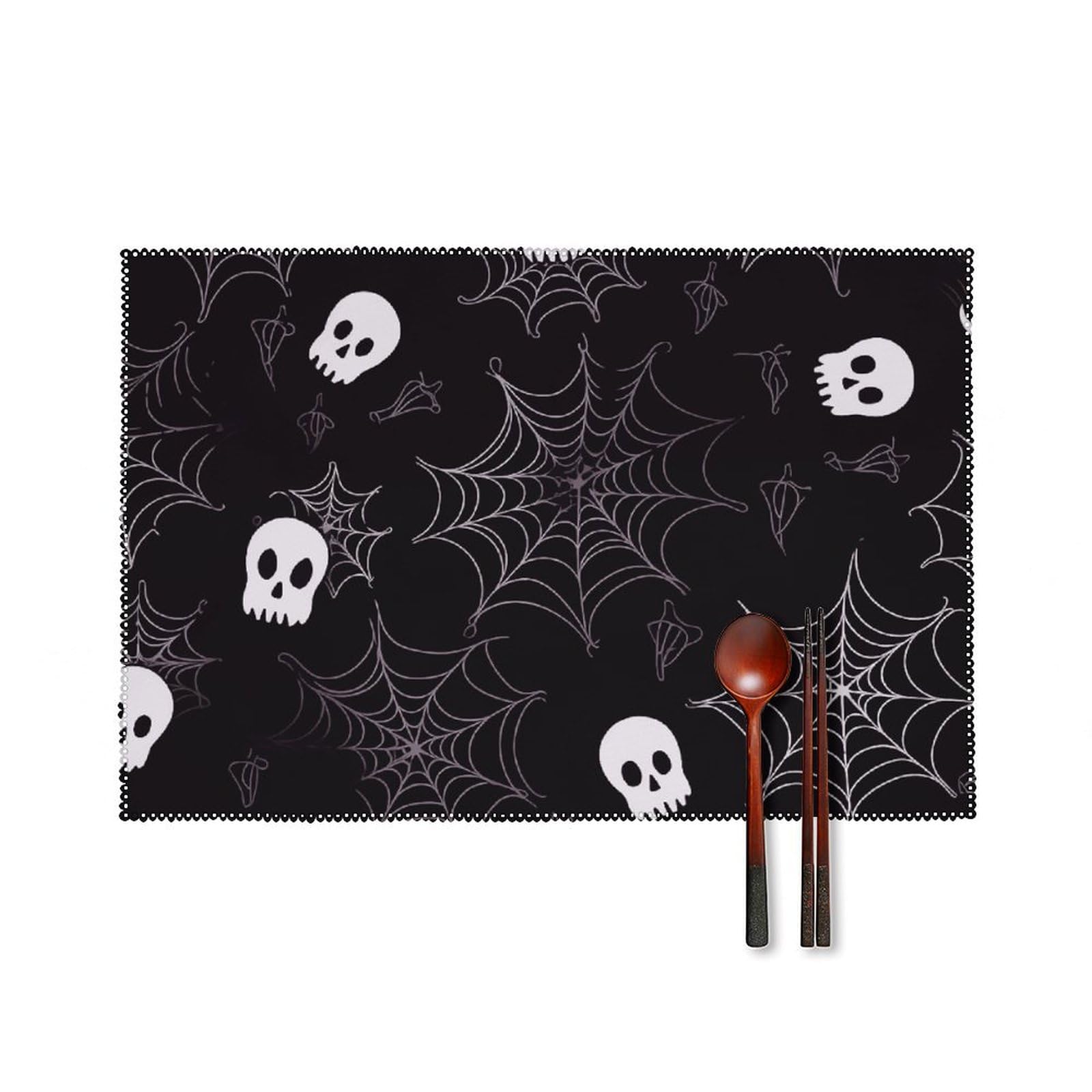Set de table Halloween gothique lavable lot de 6 pour repas