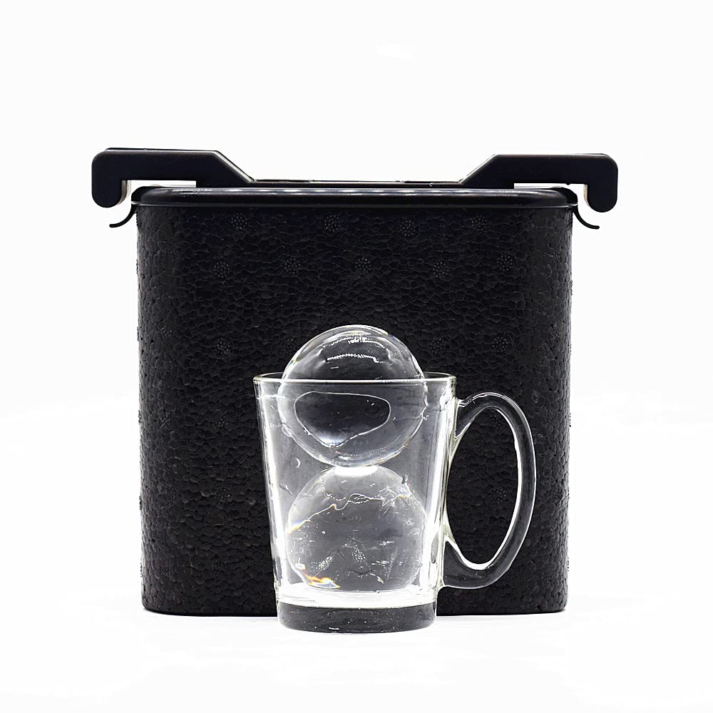 Bangp Máquina de bolas de hielo cristalinas sin burbujas con una capacidad de bolas de 2,36 pulgadas para cócteles y bebidas en casa (4 BOLAS)