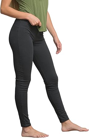 Asatre Sustainable Hemp Cotton Blend Leggings Elastic-Free, Casual & Comfortable Everyday Wear for Lounging or Travel (US, Alpha, Small, Regular, Regular, Black)