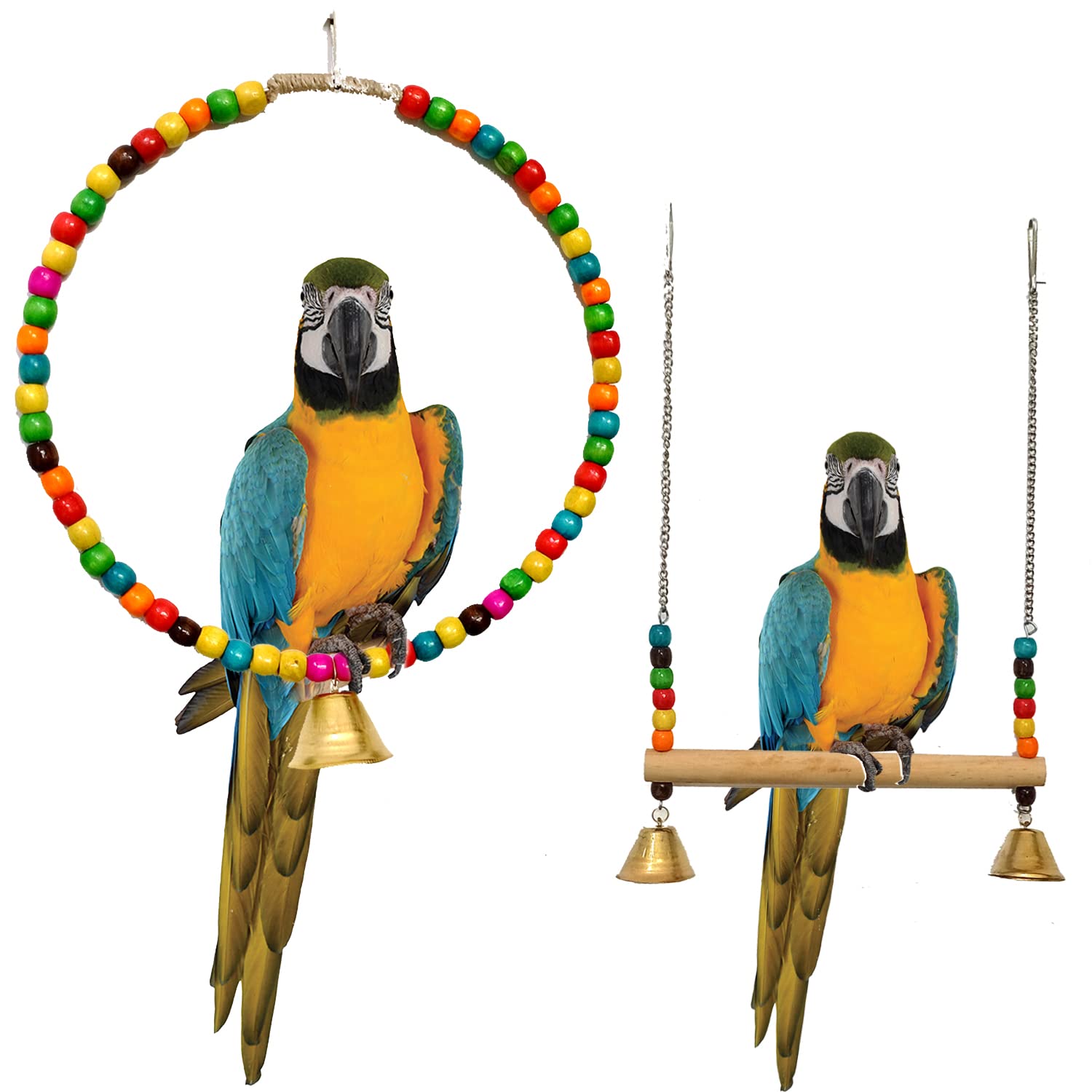 Jainsons Pet Products Bird Toys Combo Pack Parrot Swing Toy with Bell and Bird Cage Hammock Hanging Swing and Chew Toys for Parrot 2pcs (B09NC2C8MY) Amazon Price History, Amazon Price Tracker