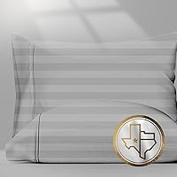 Vista 26 de TEXAS LINEN CO. Juego de 4 fundas de almohada 100% algodón egipcio, tamaño estándar/Queen, lujosas fundas de almohada de algodón de 1500 hilos