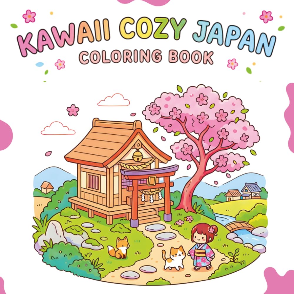 Kawaii Cozy Japan Coloring Book
