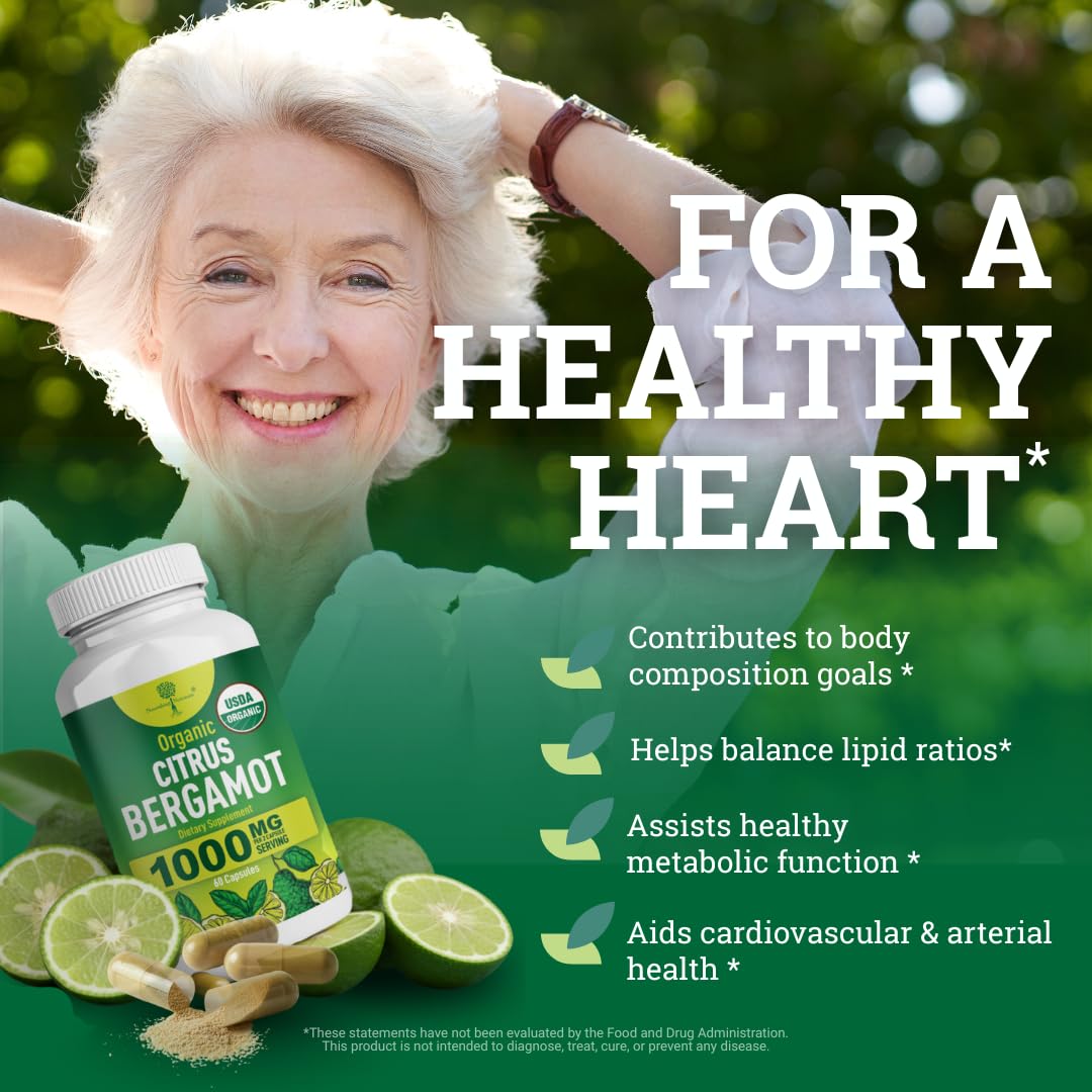 USDA Organic Citrus Bergamot - Italian Bergamonte- High Polyphenols 60caps — Amazon image 2