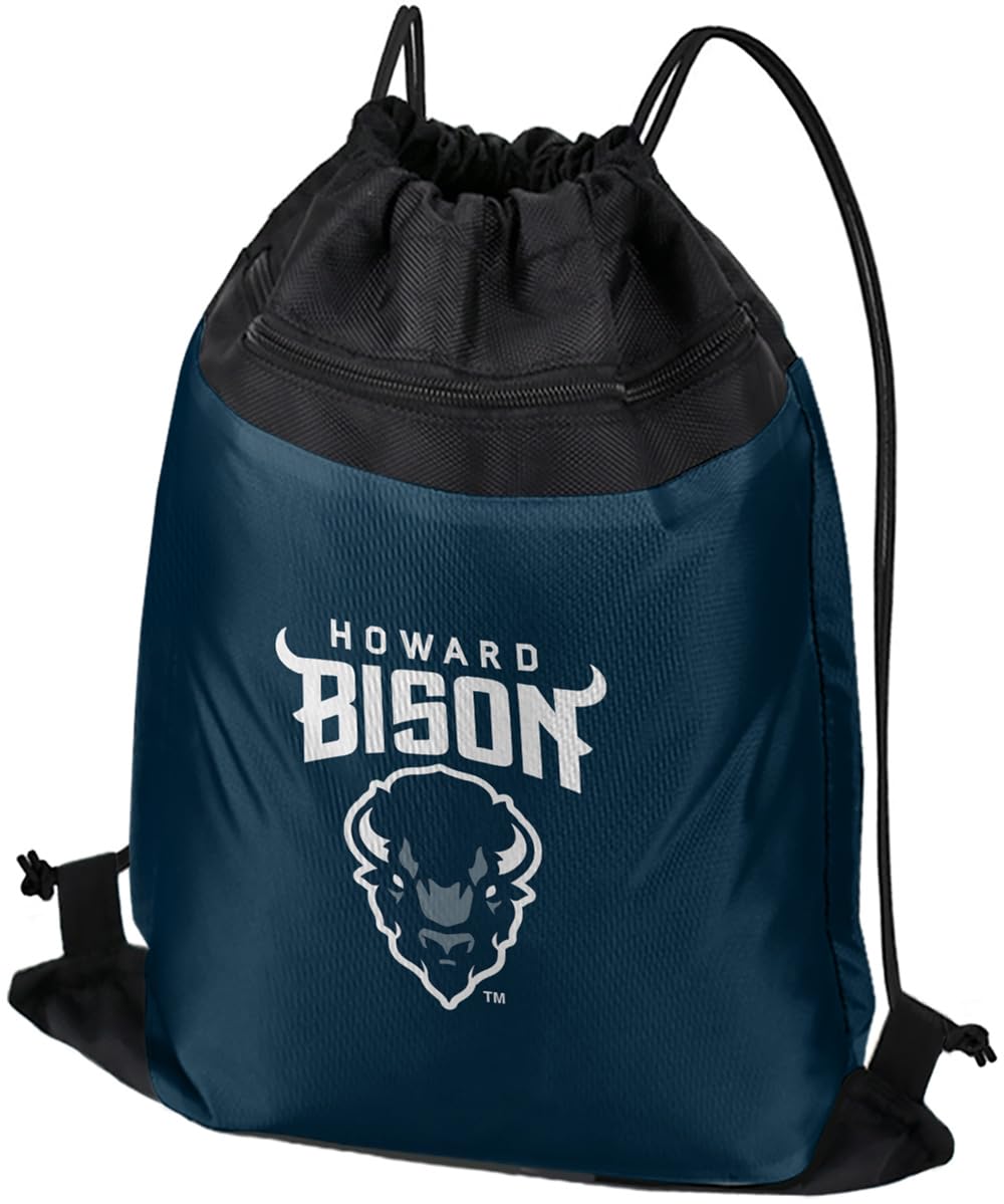 Campus Lab Howard University Primary Logo Drawstring Backpack Sports Bag Sackpack 17" x 13", Perfect for Gym, Yoga, Practice or Travel