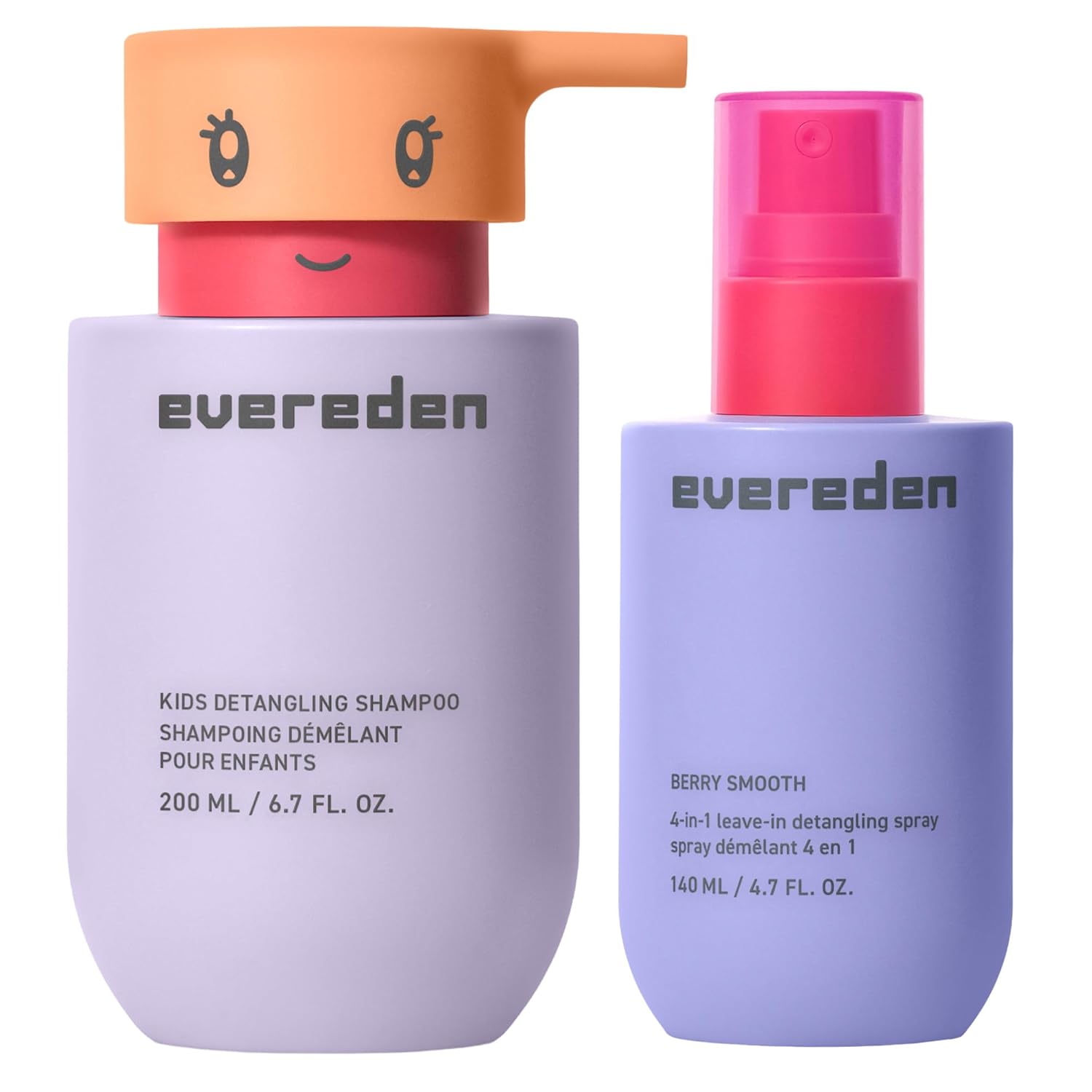 Evereden Kids Haircare Set: Hair Detangling Shampoo & Detangling Spray for Children Ages 3+, Clean and Non-toxic Ingredients