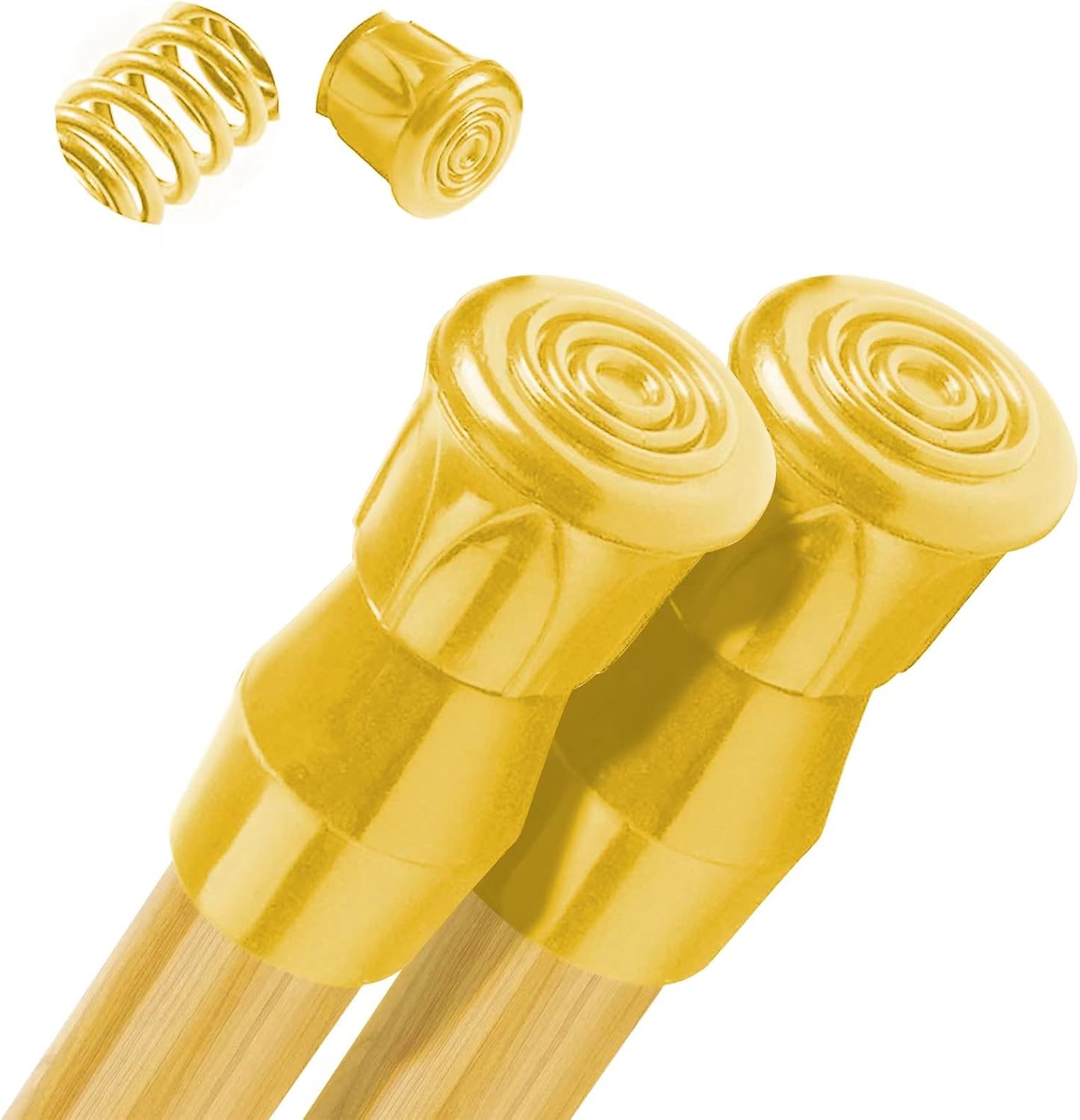 P&Y&H 2PCS yellow spring curtain rod adjustable 28 to 48