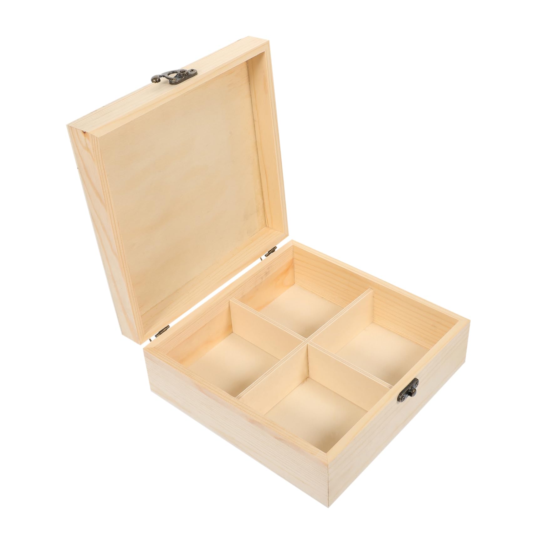 JECOMPRIS Wooden Tea Bag Holder Storage Box Compartment Organizer with Lid for Tea Bags Snacks and More Elegant Design for Home and Restaurant Use