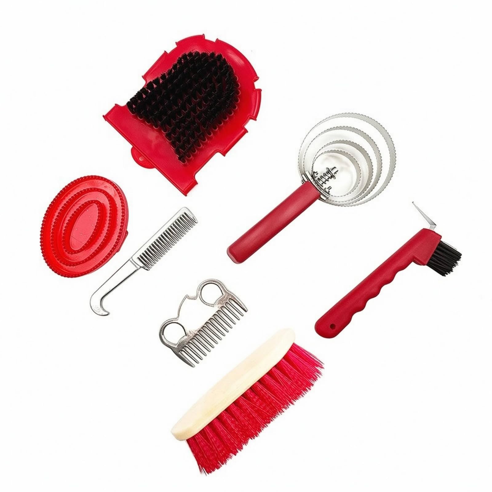 Juego Cepillos para Caballo Práctico | Resistente, Ligero, Cepillo Masaje Ovalado, para Hípica, Jinetes