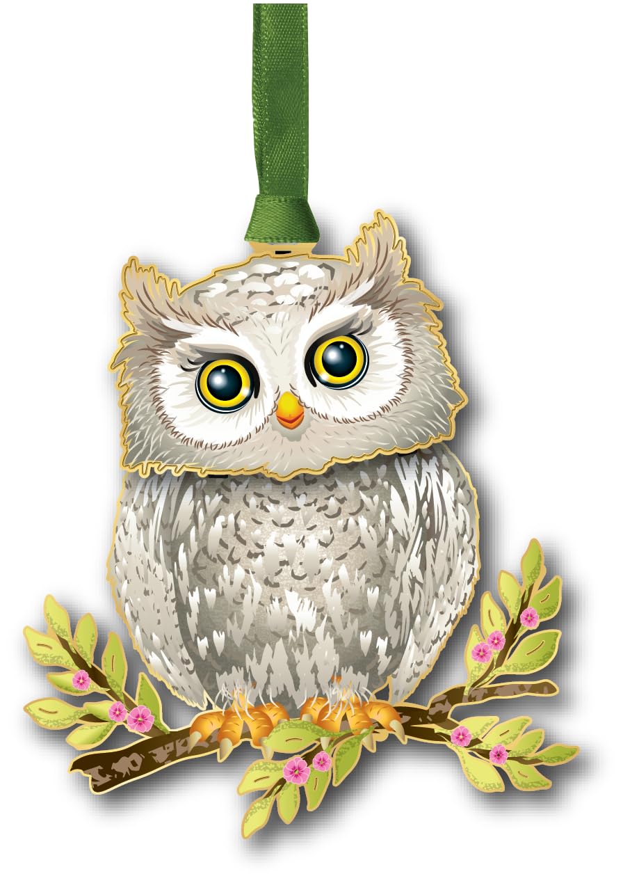 Ornement hibou fantaisie unique de 7,6 cm en metal de qualite superieure fait pour durer