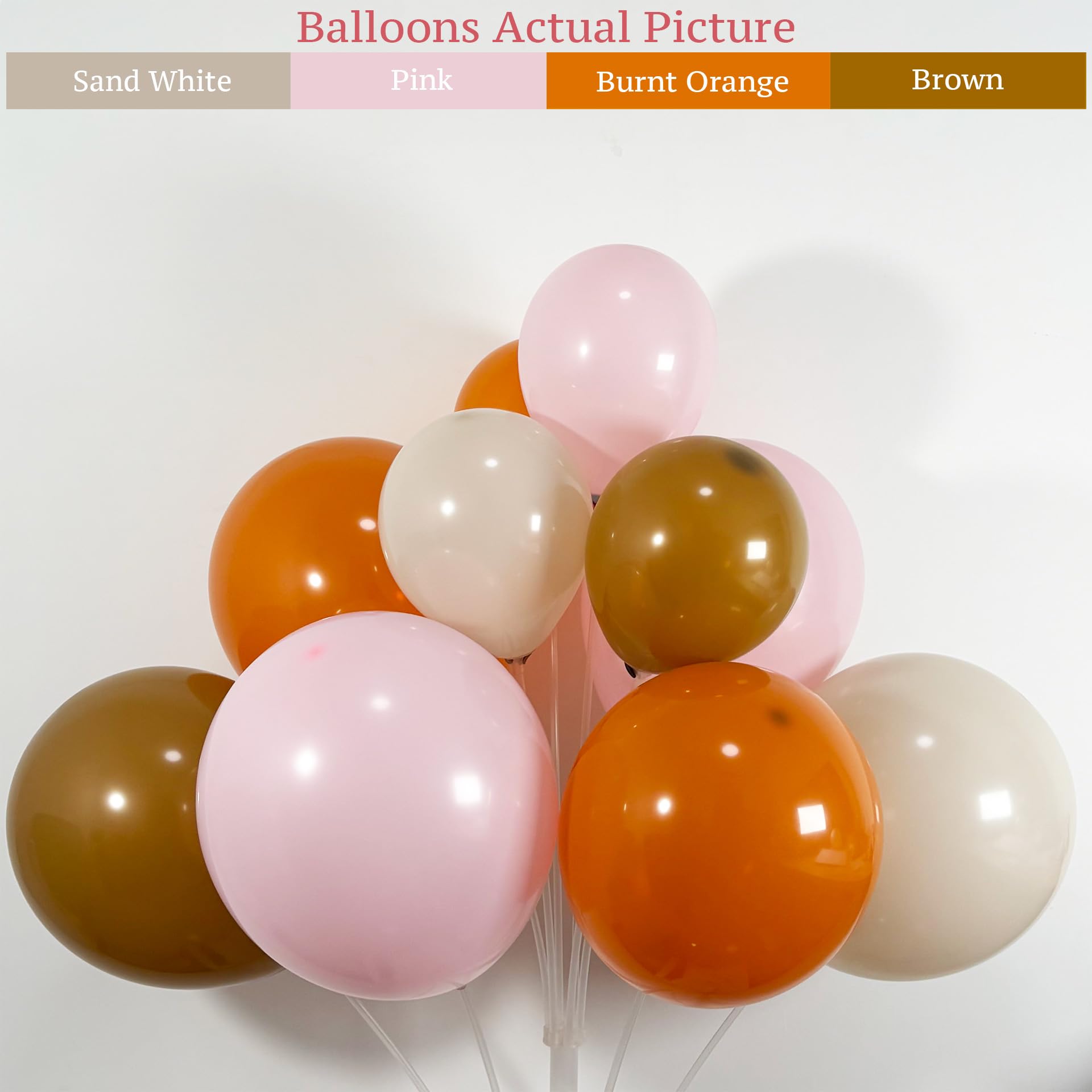 Kit d'arche de ballons en forme de citrouille rose, sable rose, blanc, orange brûlé, marron, décorations de fête prénatale pour fille, fournitures de fête d'anniversaire, guirlande de ballons bohème