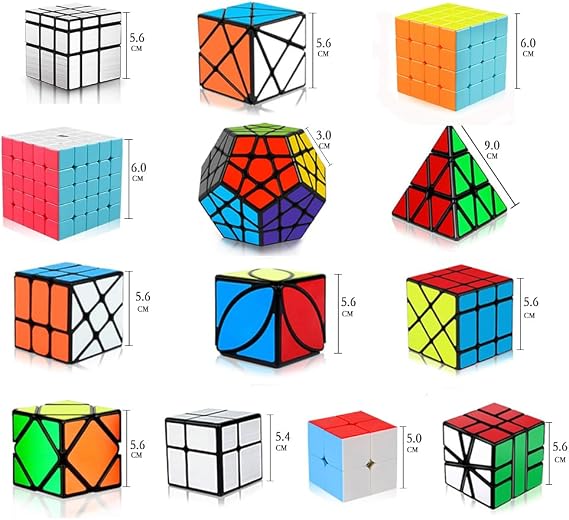 Speed Cubes, [13Pack] Speed Cube Set - Megaminx Mirror Pyramid Fluctuation Angle Wheel Square King Puzzle Cube Collection Speed Cube Bundles for Kids& Adults