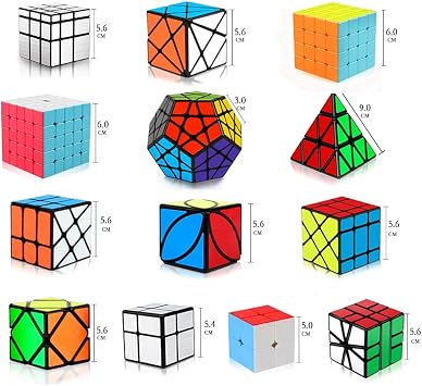 Speed Cubes, [13Pack] Speed Cube Set - Megaminx Mirror Pyramid Fluctuation Angle Wheel Square King Puzzle Cube Collection Speed Cube Bundles for Kids& Adults