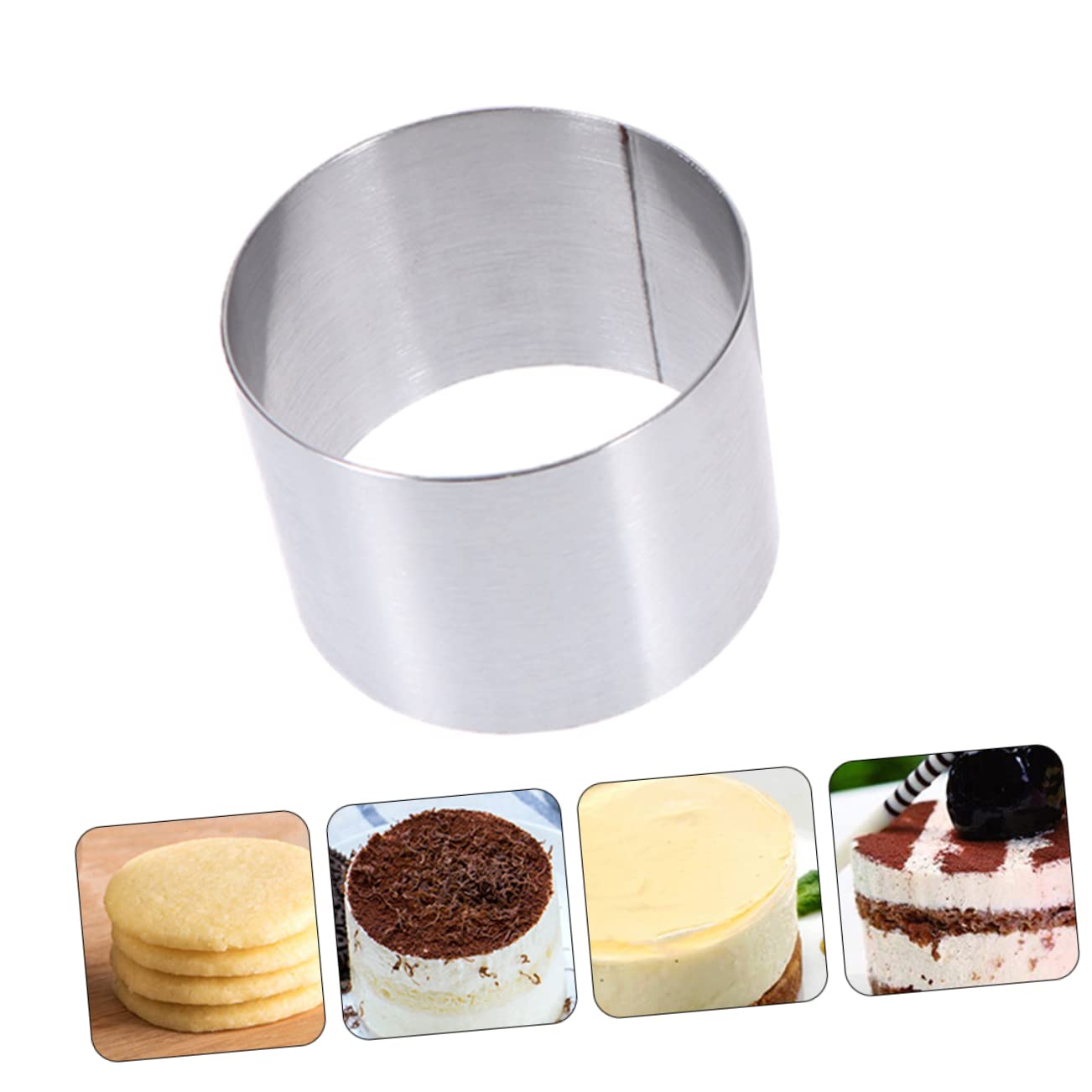 Stampo per Anello per Torta Rotondo, Stampo per Torta in Acciaio Inossidabile da 10 Pezzi Forniture per Torte Stampo per Anelli per Mousse Stampo per Frittelle per la Cucina