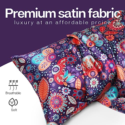 Mr&Hm Satin Pillowcase For Hair And Skin, Silk Satin Pillowcase 2 Pack, Standard Size Pillow Cases Set Of 2, Silky Pillow Cover With Envelope Closure (20X26, Pattern4) #TOP3