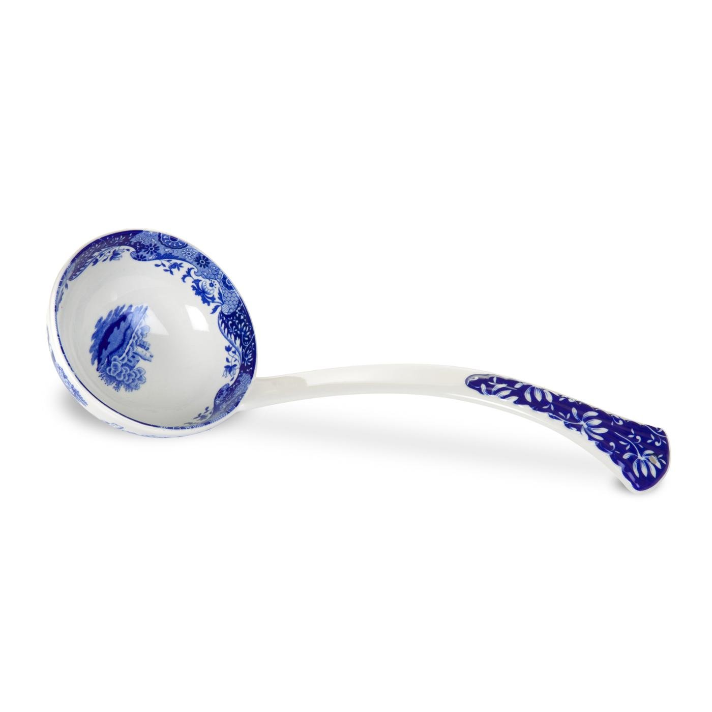 Spode Blue Italian Soup Ladle | 10.5 Inch Serving ladle for Soup, Sauce and Gravy | Made of Fine Porcelain | Dishwasher Safe