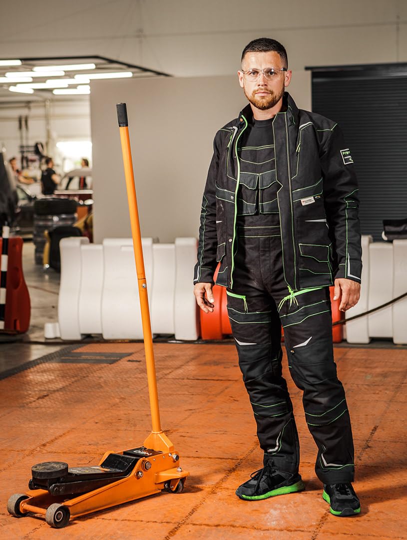 NEO TOOLS Sudadera de trabajo de protección Premium PRO - Sudadera para hombre - Cremallera frontal - BHP - Ropa de trabajo - Estampados reflectantes - Sudadera de trabajo Otoño Invierno - 100 %