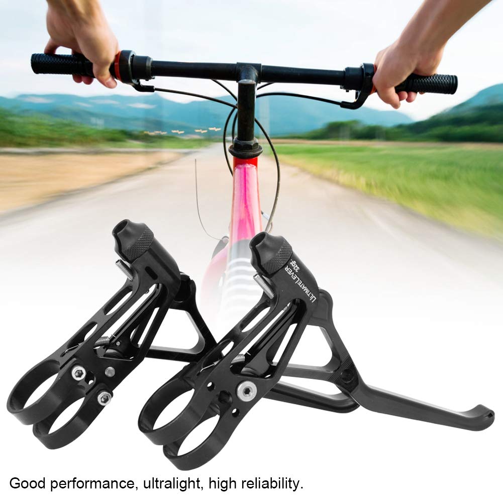 Leva del freno universale per bicicletta, leva del freno a V, ultra leggera, in lega di alluminio, per bici da strada pieghevole (nero)