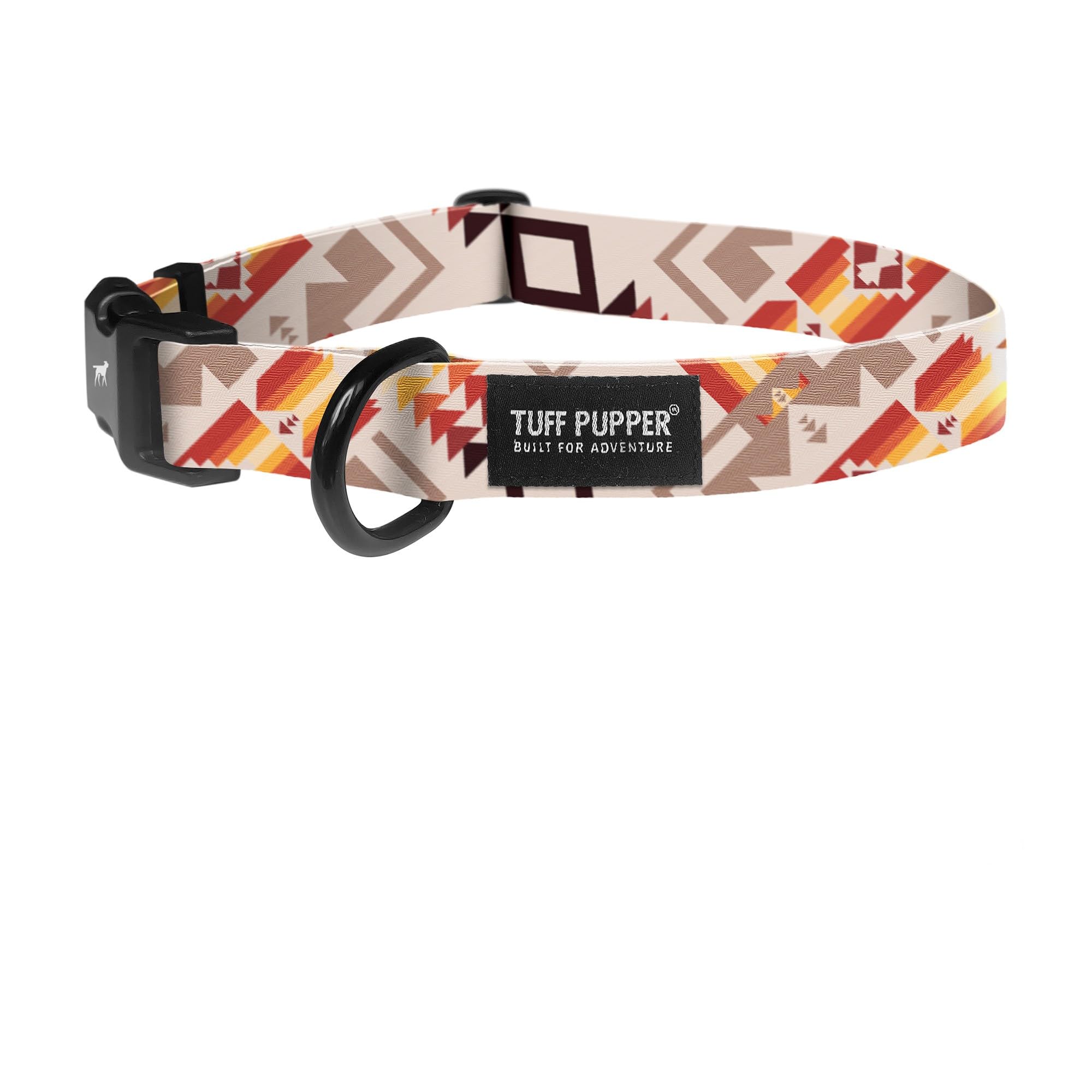 Tuff Pupper Premium Adjustable Dog Collar for Large Boy & Girl Dogs, Stylish Pattern Collars Designed in USA, Quick Release Buckle, AztekSun Print,