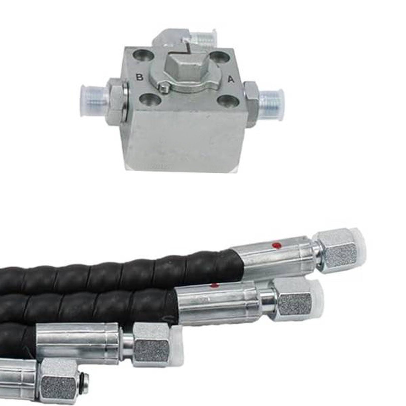 2pcs 3-Wege-Diverter-Ventil für 1-2 Tonnen Chinesische Bagger mit 31 Zoll Flexiblen Schläuchen