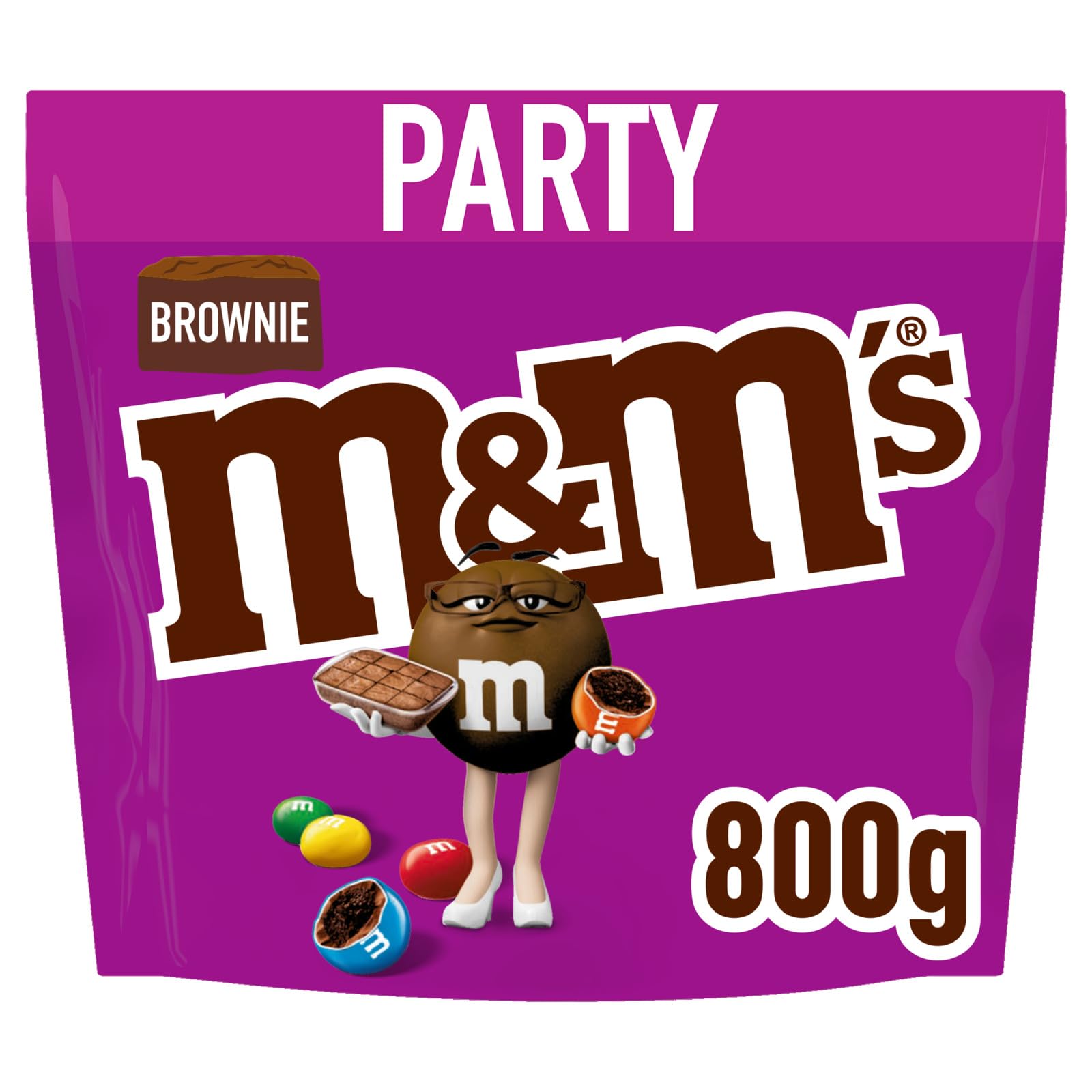 M&M'S Brownie Milk Chocolate Party Bulk Bag, Chocolate Gift & Movie Night Snacks, 800g
