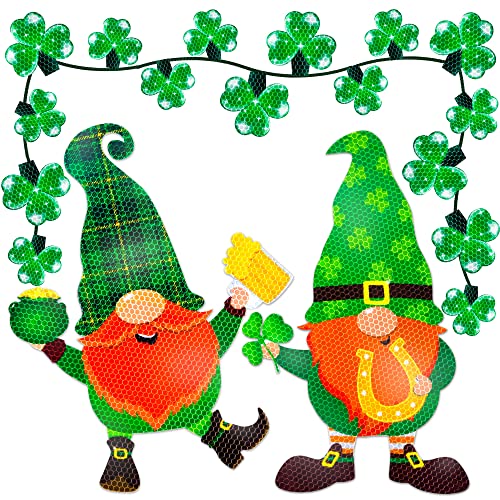 Image of 30PCS St Patricks Day Car Refrigerator Decorations - Reflective Shamrock Gnome Magnets Decor Saint Patty's Cute Party Ornaments Green Accessories