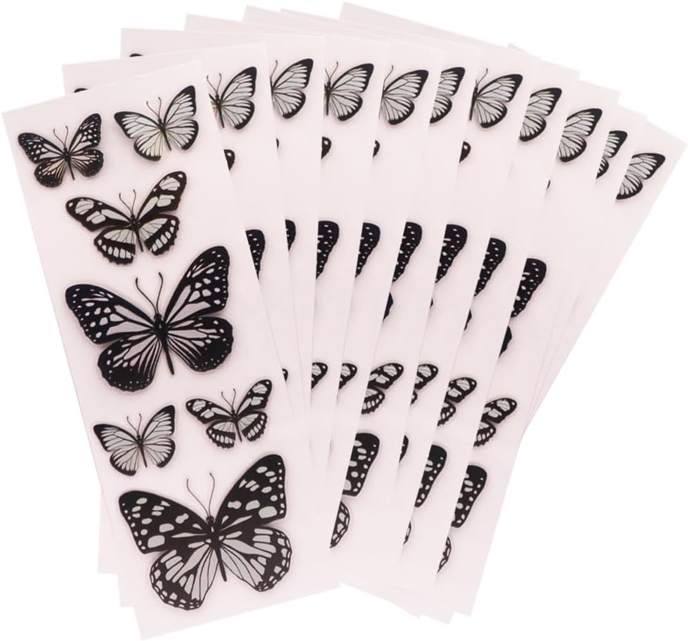 Pack of 12 Pop Up Sticker Sheets: Colorful Butterflies - 84 Assorted Sizes, 3D Designs - Self-Adhesive for Crafting, Scrapbooking, DIY Projects, and Party Decorations