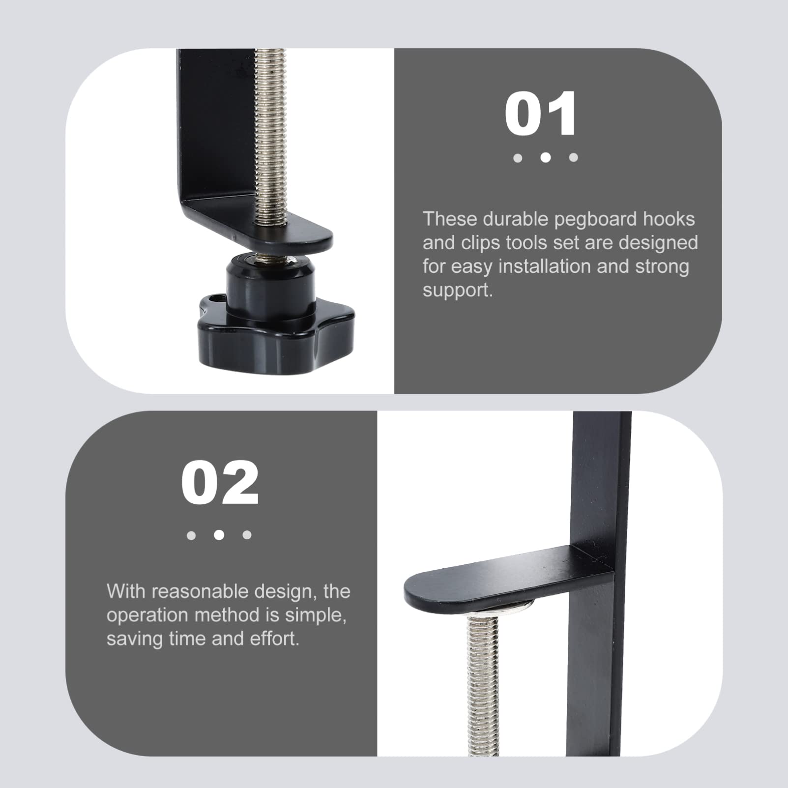 Garneck Pegboard Install Parts 2pcs Mounting Clamp Accessories for Hole Board Retail Shop Wall Display