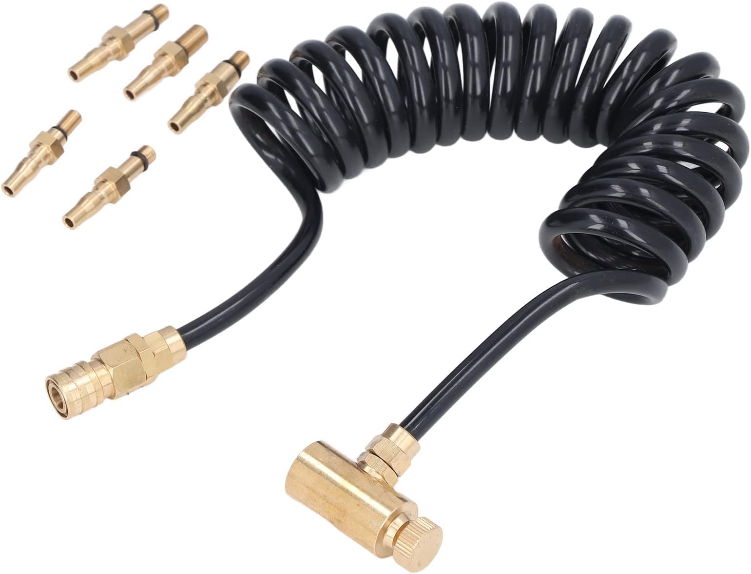 Airsoft Adapter Set Coil Hose Extension Brass Adapters for Green Gas Bottle Canister NC Airsoft Gas Adaptor 1500psi for WE‑tech/Tokyo Marui/VFC/KWA