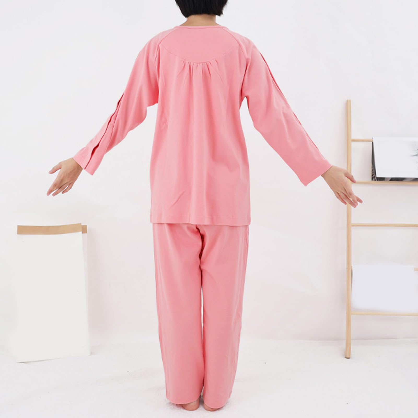 Ropa para el cuidado del paciente, Medical Patient Clothes M L XL 2XL Blue Pink(Roze,Medium)