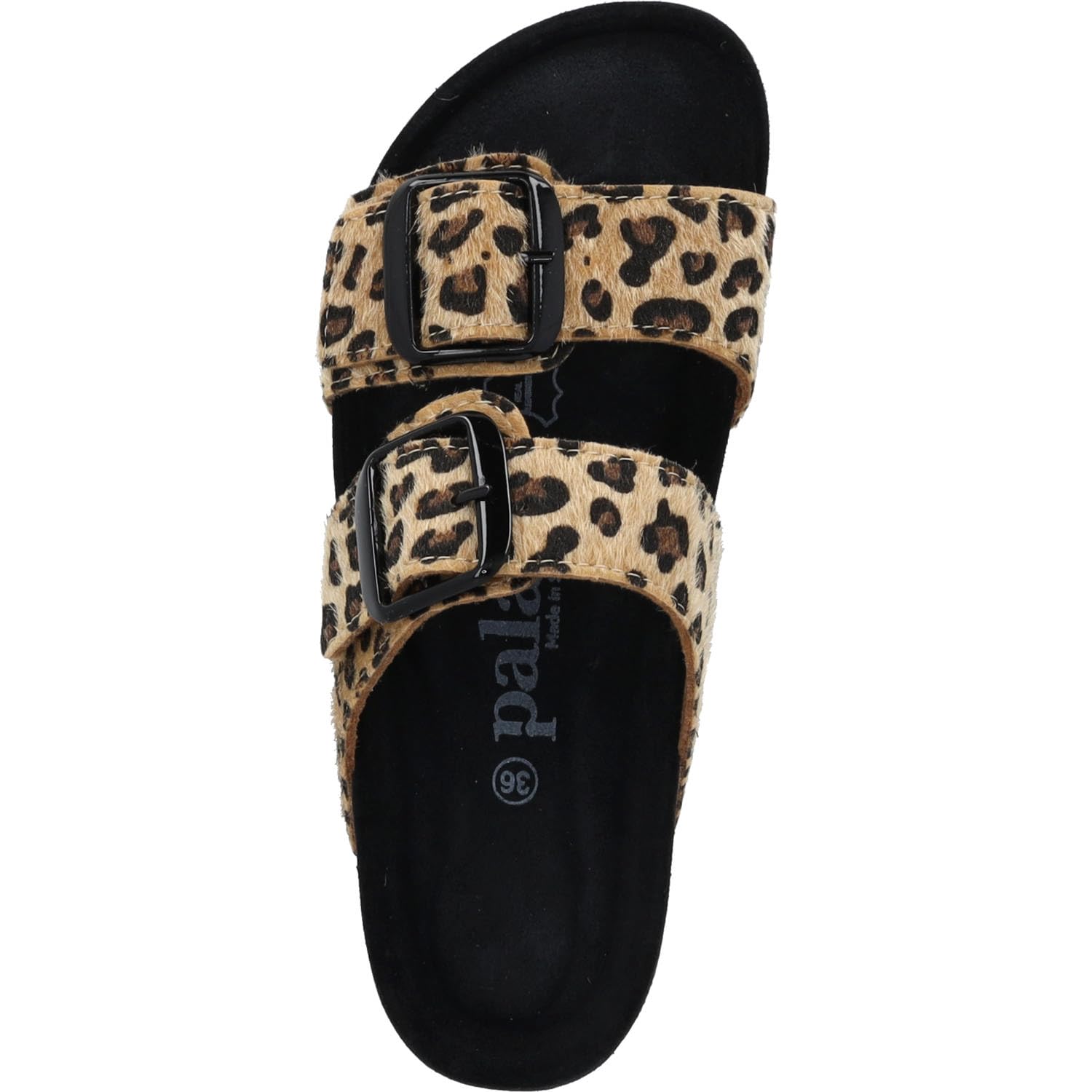 Palado Pantoletten Damen Samos GS Leo – bequeme Sandalen Made in Spain - Hausschuhe mit dämpfendem Kork-Fußbett - modische Sommerschuhe